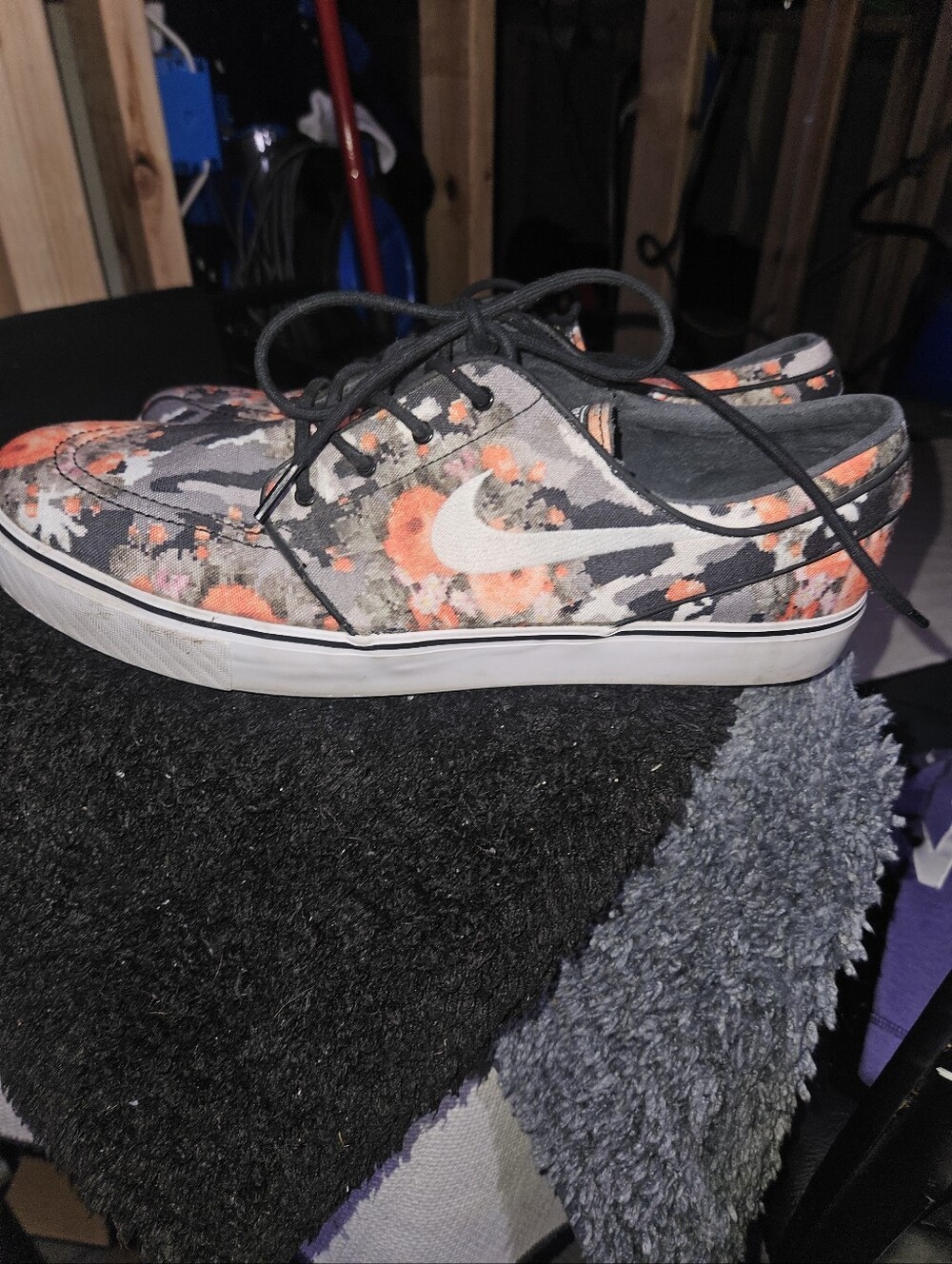 Nike Mens Grey and Orange Camo Canvas Sneakers